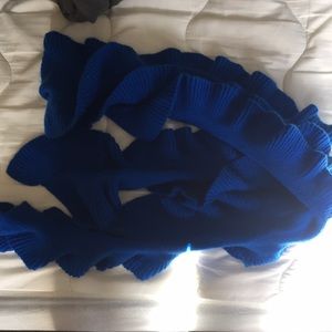 Talbots Blue Ruffle Scarf